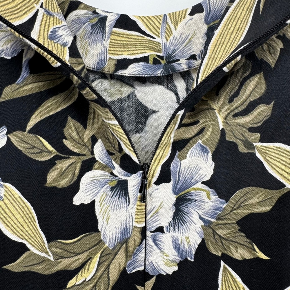 Tommy Bahama Women 100% Silk Floral Maxi Dress Black Green Tropical Sz 12 Resort - Picture 7 of 10